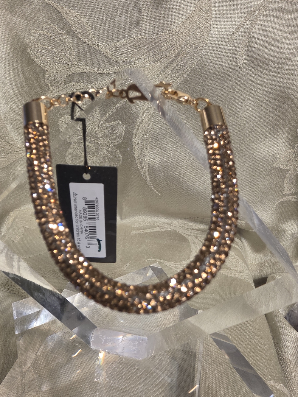 #1226 Steve Madden Rose Gold Pave Crystal Bracelet
